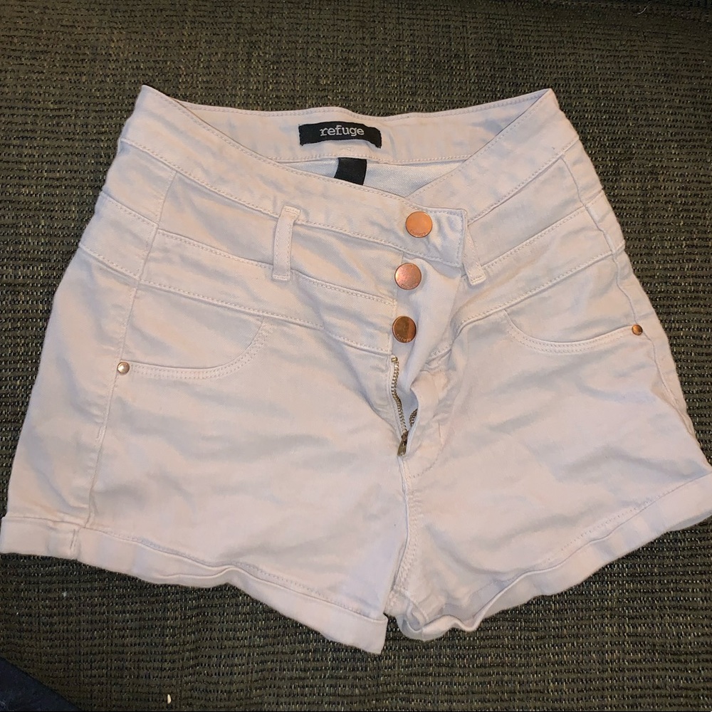 Refuge Beige High Waisted Shorts